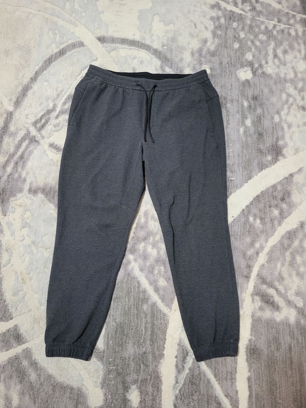 Lululemon At Ease Men's Dark Charcoal Textured Joggers Pants Size XXL